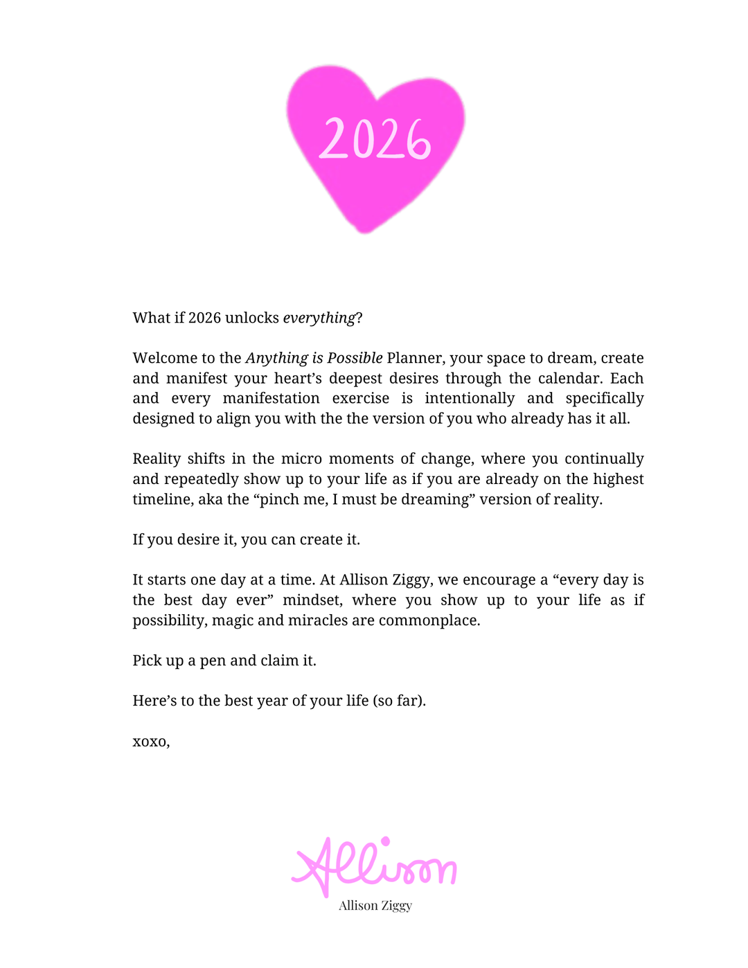 2026 ANYTHING IS POSSIBLE Planner