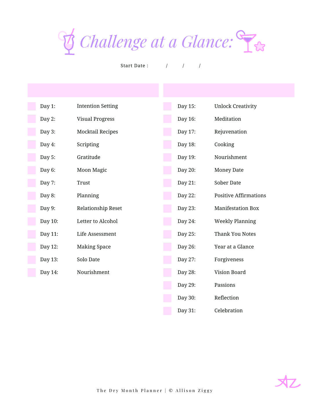 The Dry Month Planner 2026