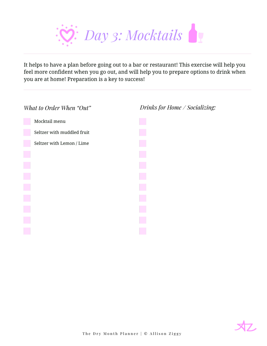 The Dry Month Planner 2026